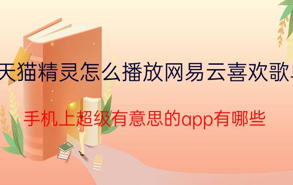 天猫精灵怎么播放网易云喜欢歌单 手机上超级有意思的app有哪些？